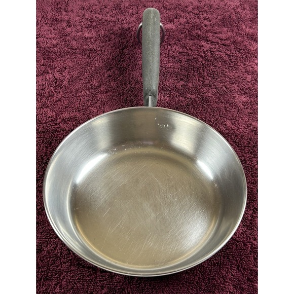 Vtg Revere Ware Copper Bottom Skillet Frying Pan with lid. Riverside CA 6 1/4" - Picture 4 of 16